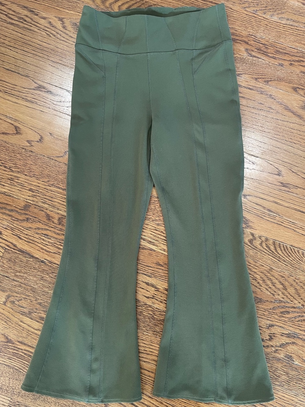 FP Movement by Free People High Waisted Lyla Flare Pants in Olive Green Medium